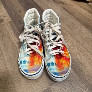 Vans Hi Top Kids Sneakers Anime Tie Dye Off The Wall size 10